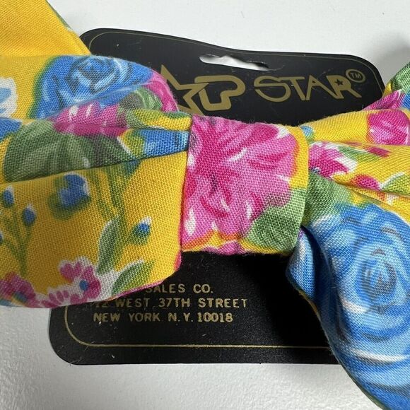 Vintage Top Star Floral 5” Bow Clip 1989 Retro 80's NOS - Picture 2 of 6